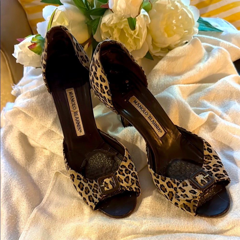 Manolo Blahnik Leopard Print Women's Shoes